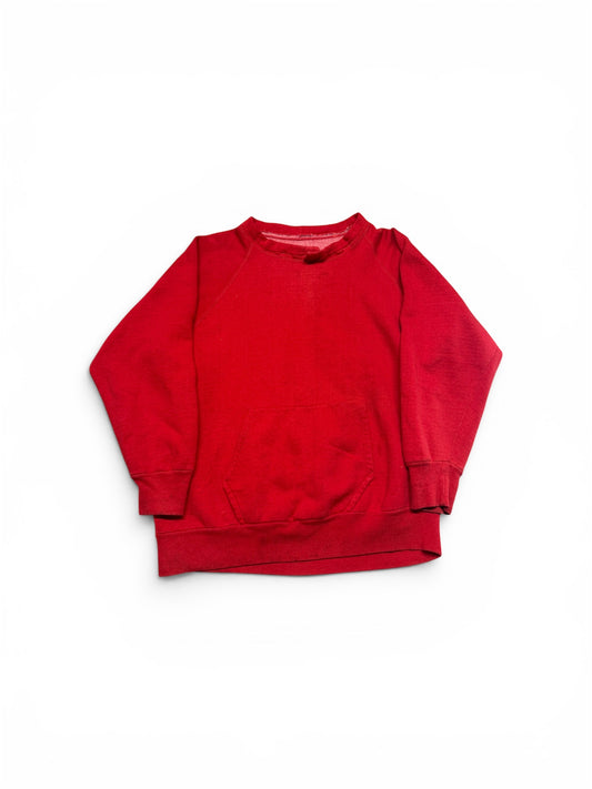 60s Red Kangaroo Pocket Sweatshirt 22x25 (S/M)