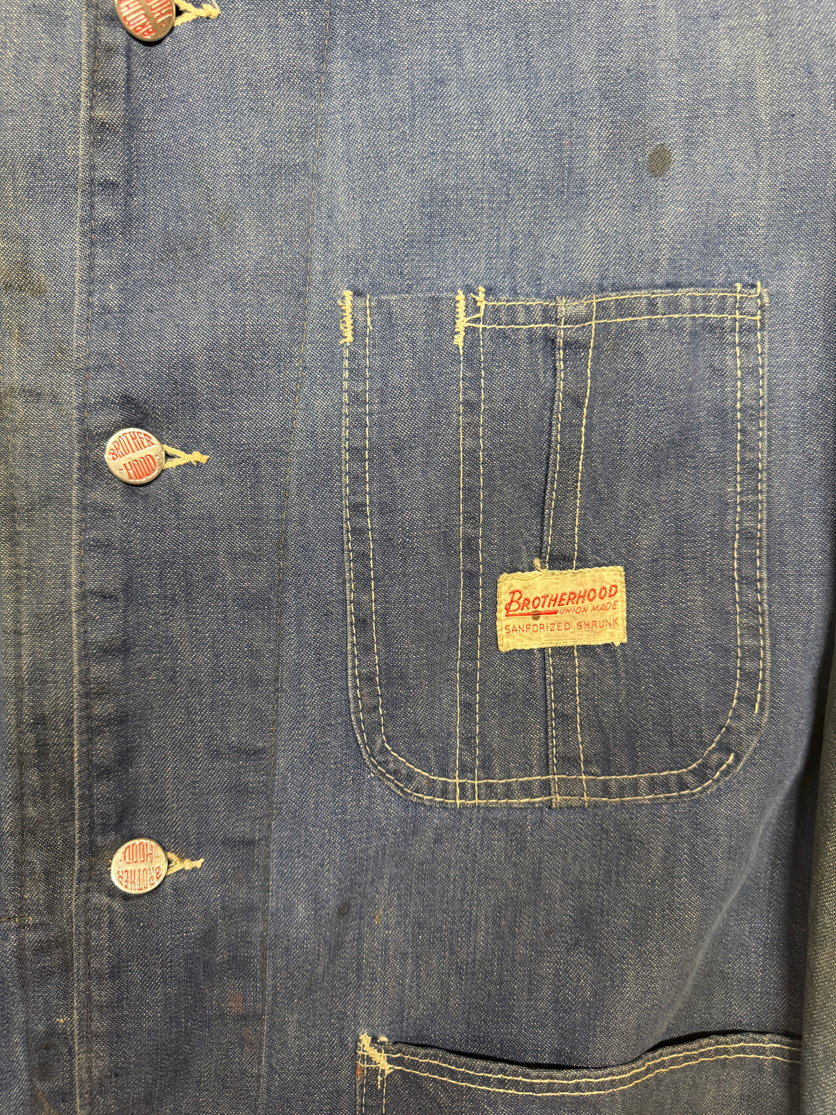 30s/40s Big B Brotherhood Union Made Chinstrap Chore Jacket Made In Canada 23x30 (L)