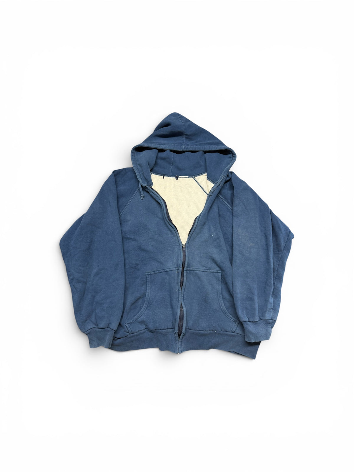 80s Thermal Lined Zip Up Hoodie 23x24 (M)