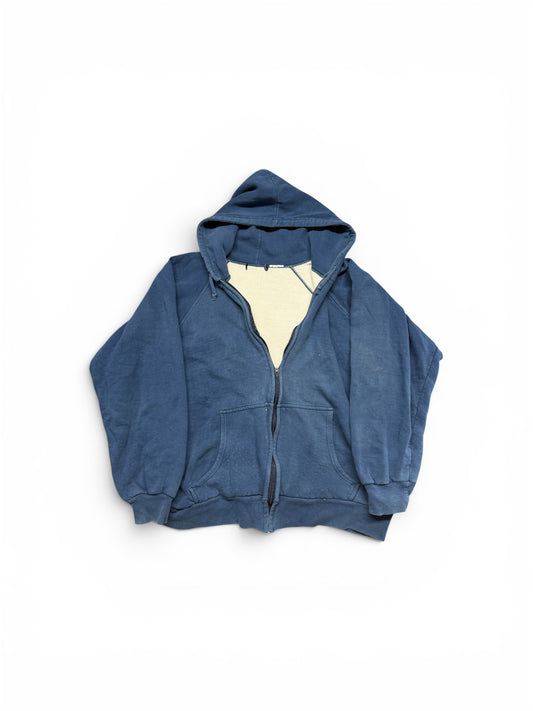 80s Thermal Lined Zip Up Hoodie 23x24 (M)